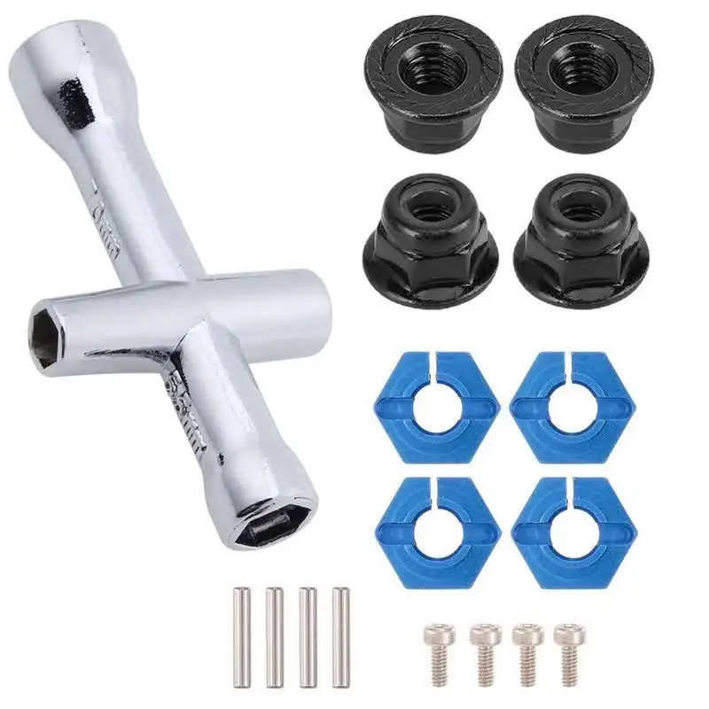Moyeu de roue avant et arrière en aluminium RC hexagonal 12 mm Mise à niveau 1654 pour Traxxas 1/10 4X4 Slash Stampede Rustler 4WD (rouge