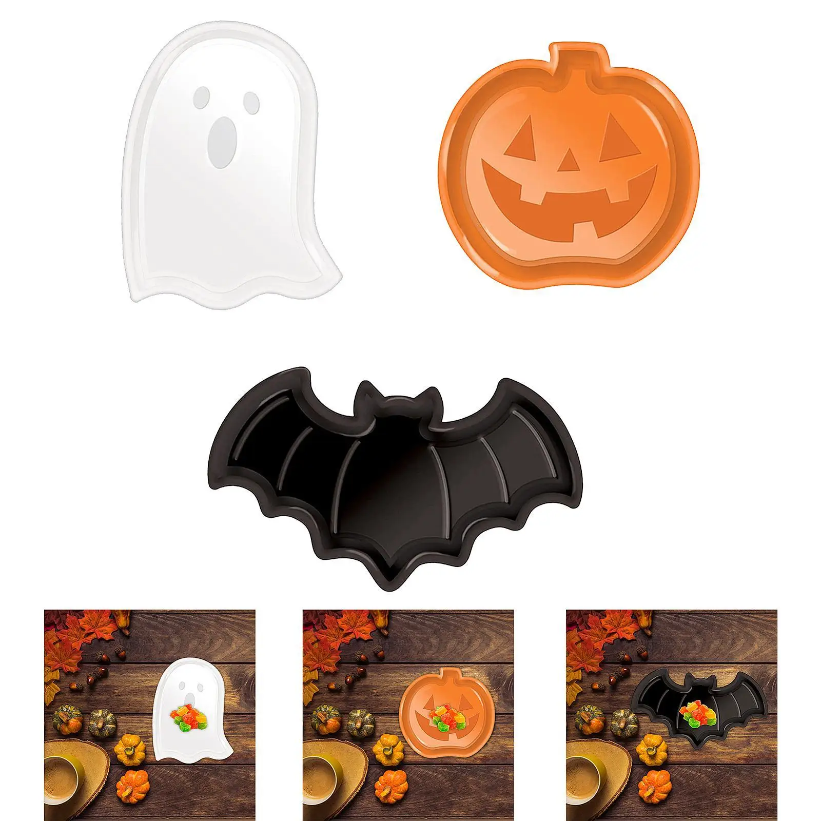 Halloween Serving Tray Multipurpose Dinnerware Fruit Bowl Party Decoration for Cookies Dried Fruits Snacks Candies Gathering