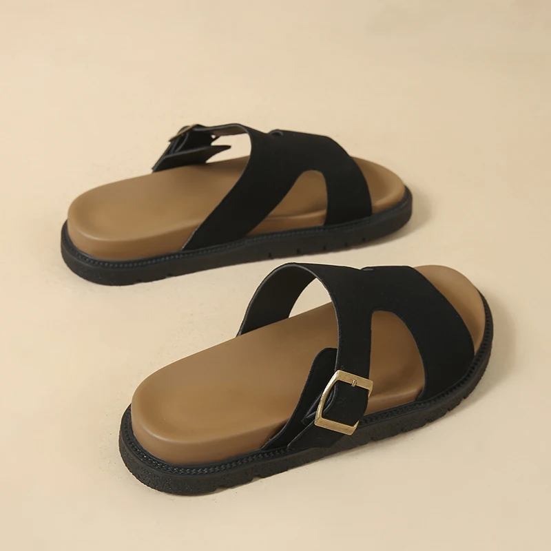

Comfortable Women Casual Slipper 3.5CM Heel Soft Rubber Sole Durable Wide Heel Support Breathable Stylish Everyday Walking