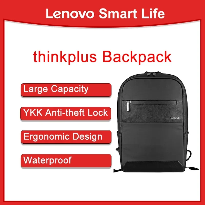 Original Lenovo Thinkplus Business Casual Popular Backpack Anti-Theft Wear-Resistant  Dirt-Resistant Waterproof Explosion-Proof