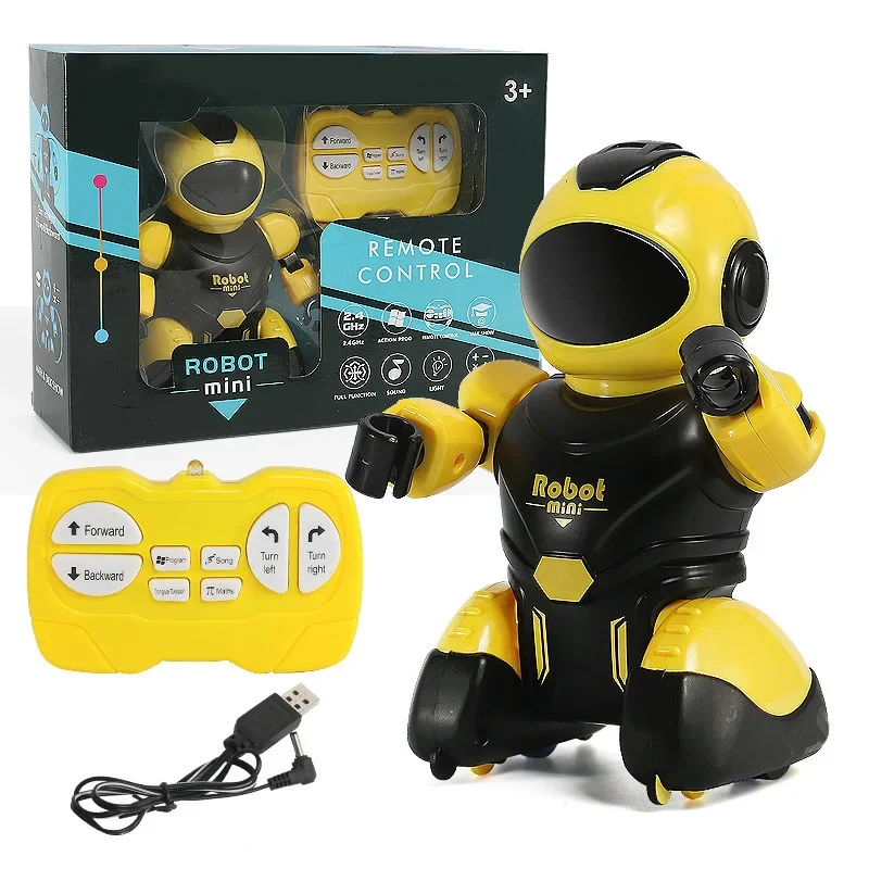 Intelligent RC Robot Kids Toy Programming Infrared Remote Control Stunt Robots LED Light Toys for Boys Children Christmas Gifts