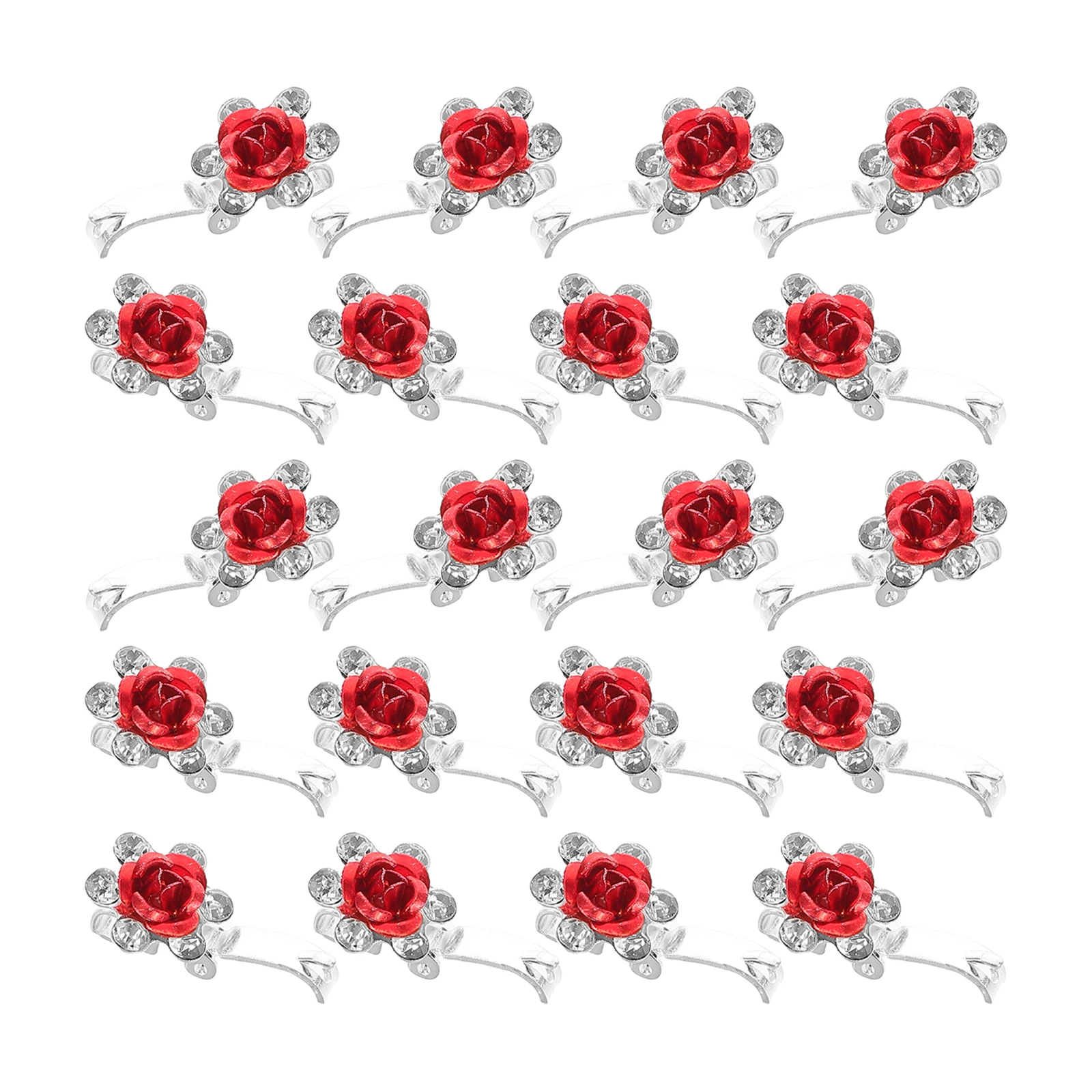

20 Pcs Children's Hair Accessories for Kids Red Rhinestones Clips Little Girls Toddler