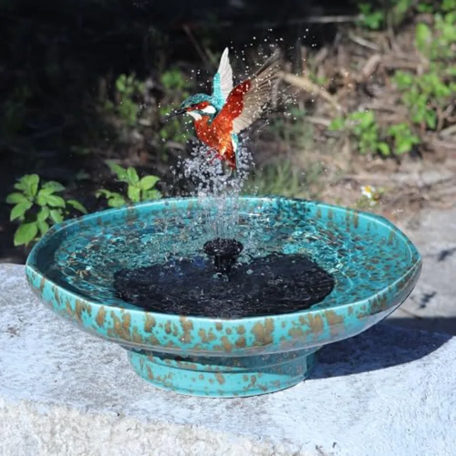 

Solar Fountain Ceramic Bird BathBird Bath for Outside Outdoor Fountain BirdBaths Garden and Home Décor