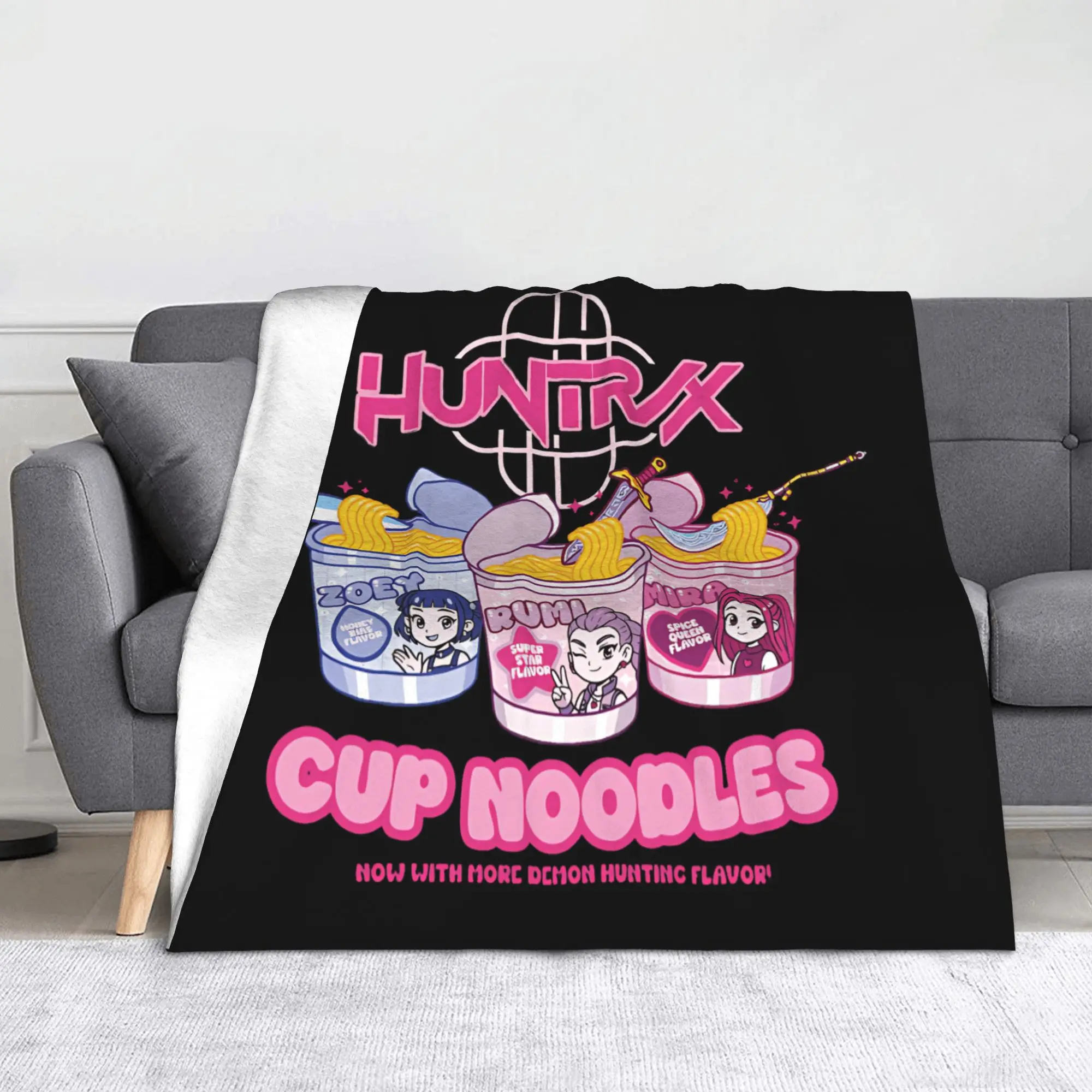 kpop-demon-hunters-huntrix-meninas-copo-macarrao-cobertores-flanela-engracado-quente-lance-cobertores-para-decoracao-de-casa