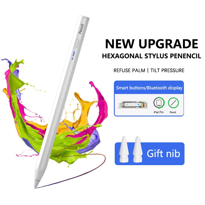 For Apple iPad New Stylus Pencil, for 2018-2024 iPad Air 11 13 M2 2024 Pro 11 13 M4 Attaches, charges, and pairs magnetically