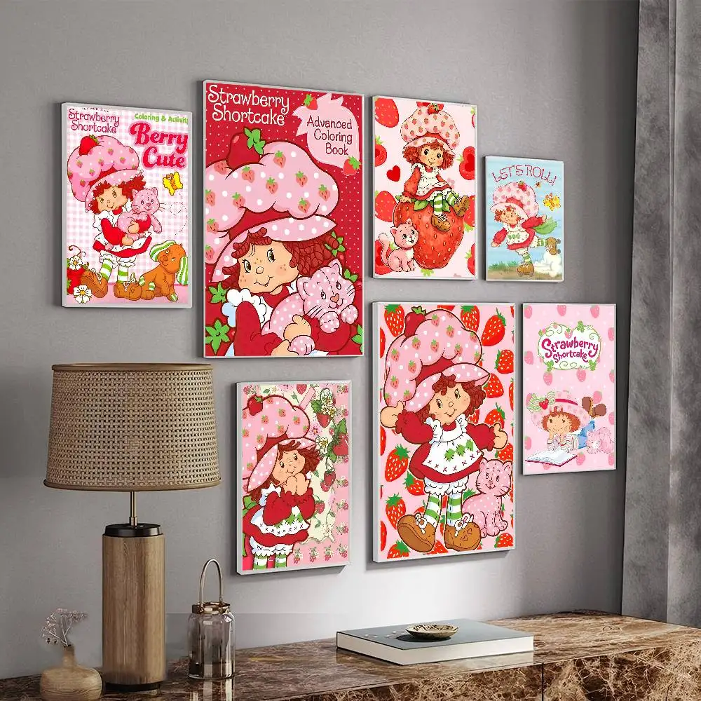 Cartoon Girl S-Strawberry S-Shortcake Classic Vintage Posters Whitepaper Prints Posters Artwork Kawaii Room Decor