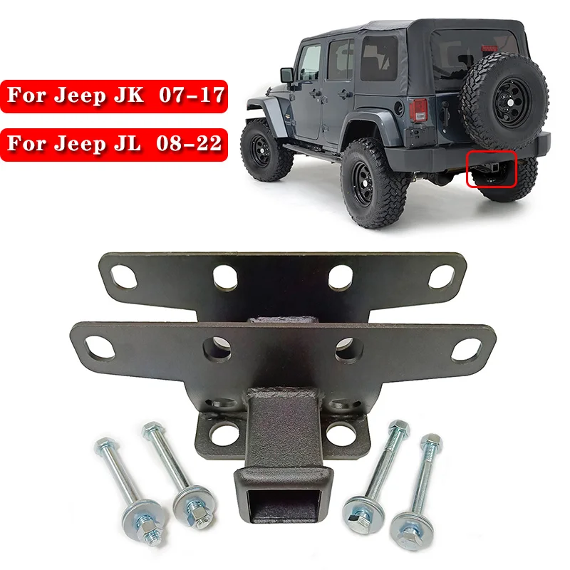 

For Jeep Wrangler JK/JL 2018-2021 Rear Towing Trailer Hitch Receiver 2inch Steel Tow Connector Accessories 4 Door