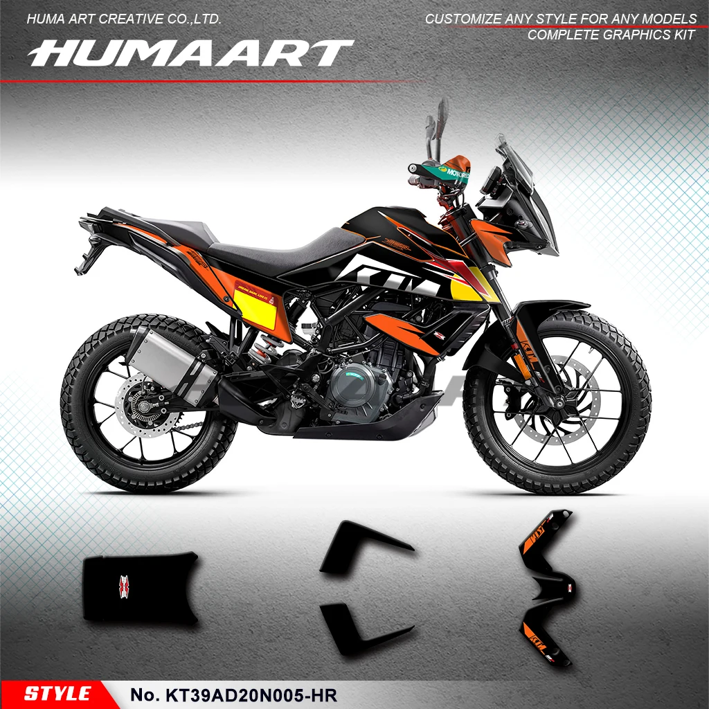 HUMAART รถจักรยานยนต์กราฟิกกาวสติกเกอร์สําหรับ KTM 390 Adventure 390ADV 2020 2021 2022 2023 2024, KT39AD20N005-HR