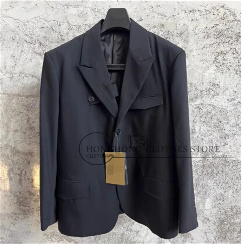 Personalized Stylish Belted Jacket for Military Uniform. Fine-Spun Material for a Professional and Classic Oversized Suit.