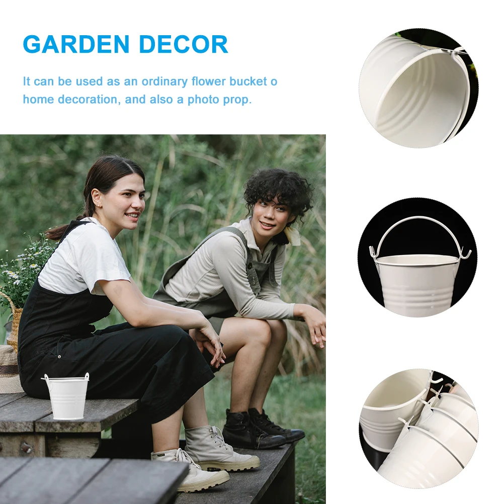 

12 Pcs Mini Iron Bucket Plant Pot Portable Tin Succulent Planter Retro Home Decor Photo Prop Gardening Accessories