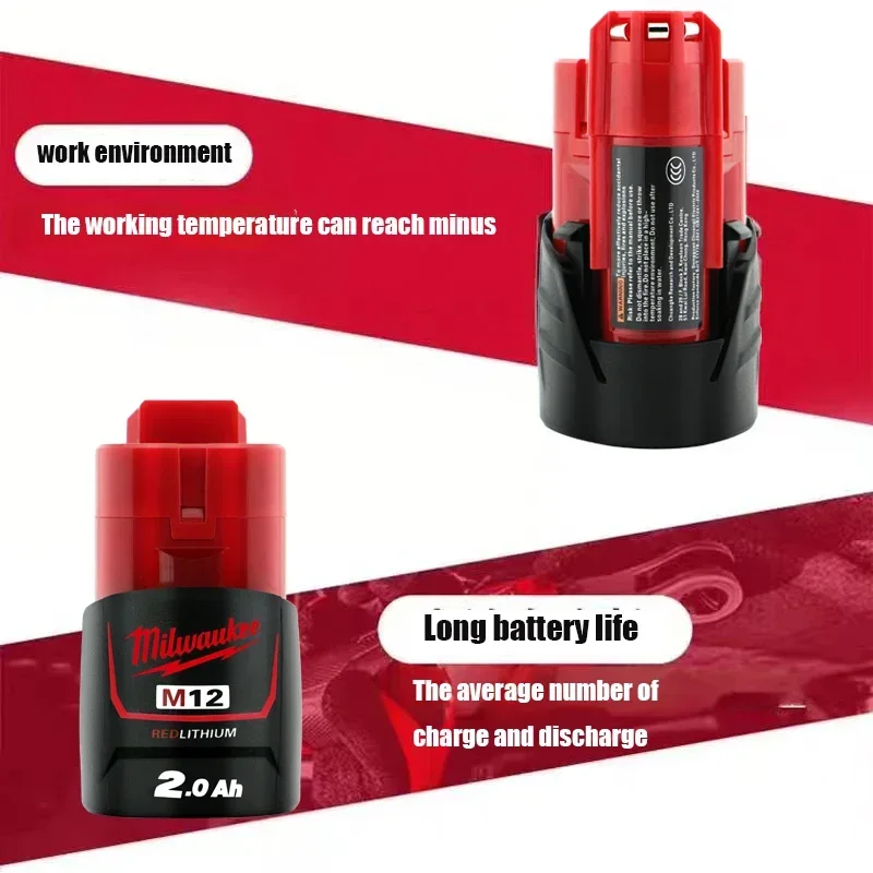 Original Milwaukee 12V Akku, Papierbox verpackter wiederaufladbarer Lithium-Akku, 3000mAH, tragbarer Werkzeugakku M12 Akku