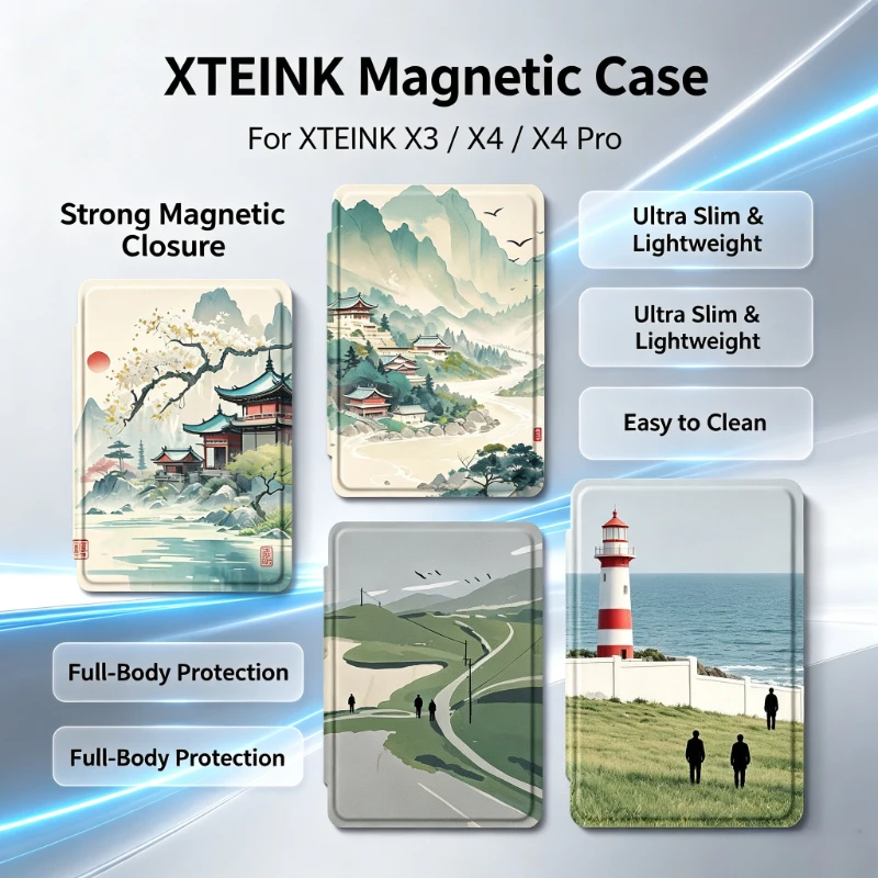 XTEINK X4Pro Reader E-book Case Magnetic Protective Case for X3 X4 E-Book Reader Protective Shell DIY Beach Custom Shell Gifts