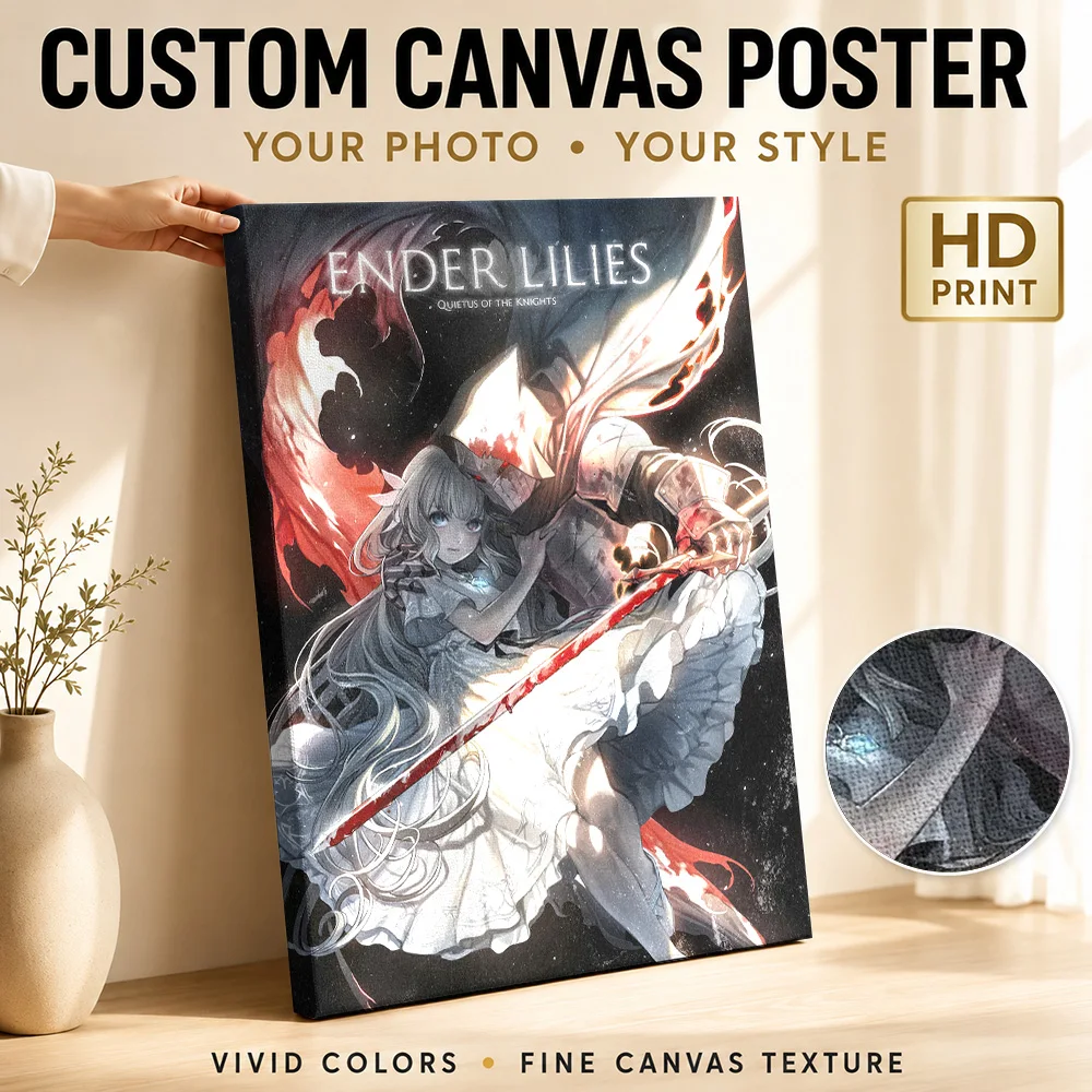 Ender Lilies: Quietus of the Knights Canvas Poster Customized Photo Modern Aesthetic Wall Paintings Decoration for Dining Room
