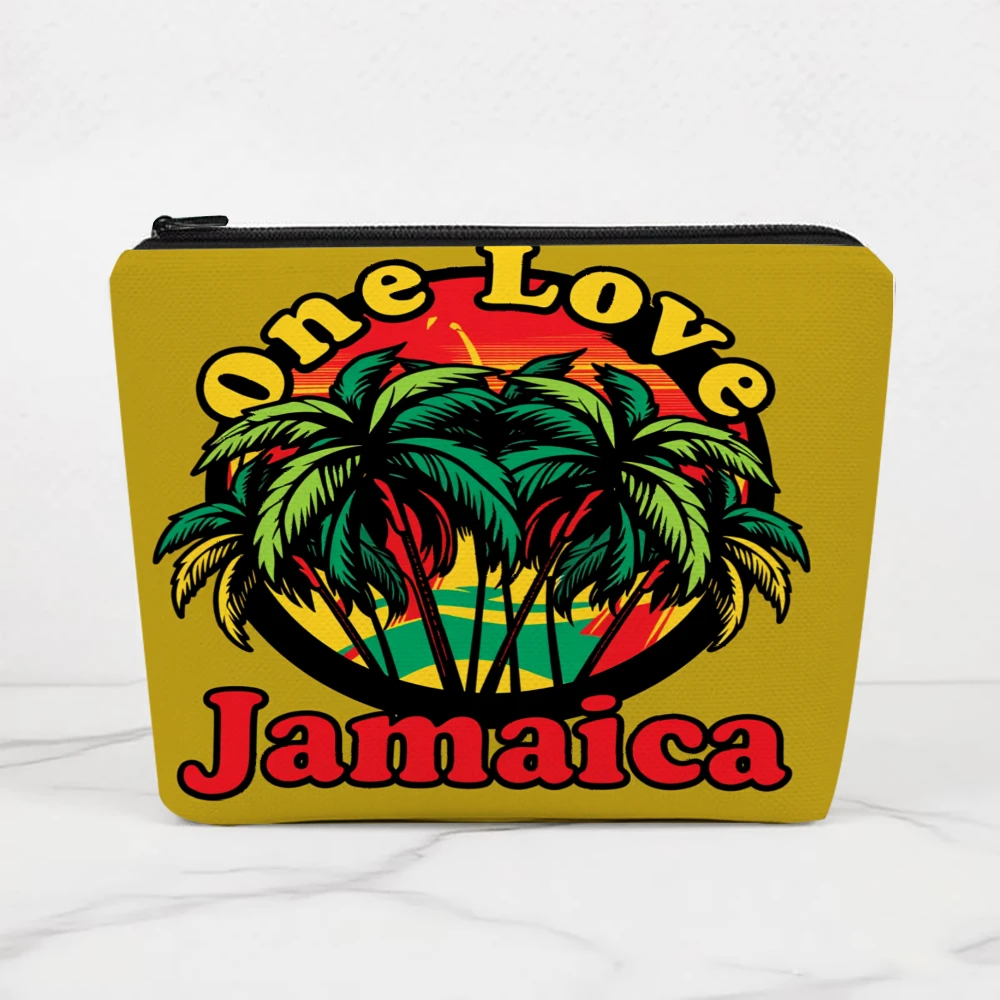 One Love Jamaica Palm Tree Sunset – sacs de maquillage pour filles, pochette à cosmétiques, trousse de toilette, trousse à crayons, rangement de voyage