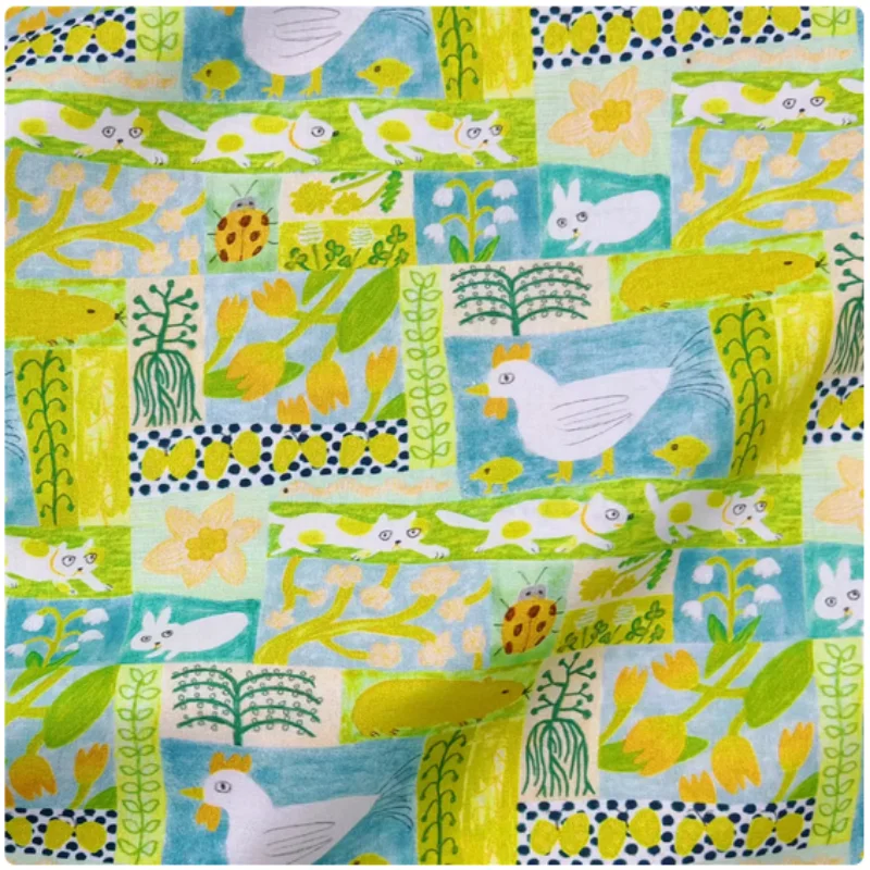 

Summer Little Animal Print Pure Cotton Plain Fabric, Handmade DIY Garment, Dress, Notebook Decoration Sewing Tissue, M45