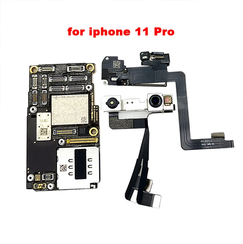 100%Original Unlocked Motherboard For iPhone 11 Pro Max Logic Main Board With Face ID Fully Tested Support System Cleaned iCloud