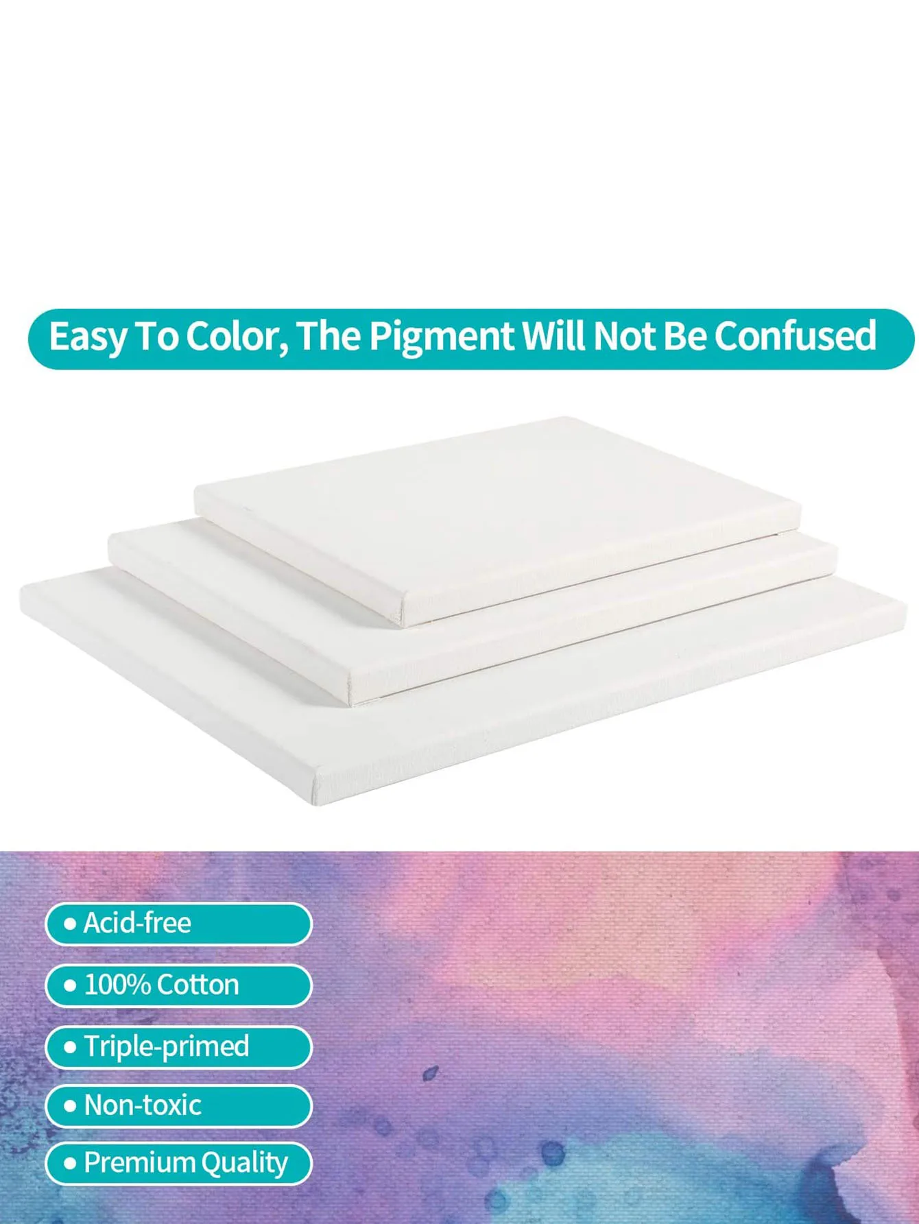 8x10" Inch 100% Cotton Artist Canvas Boards Primed White Stretched Canvas For Painting, Acrylic Pouring, Oil Paint