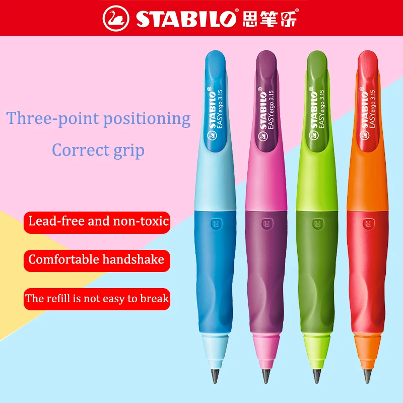 

German Stabilo 468 Mechanical Pencil Kids Corrective Grip Pen Automatic Pencil 3.15mm Writing Constant Lead Cute School Supplies