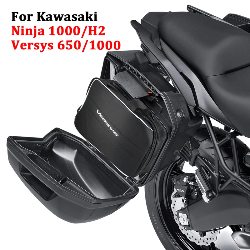 28L Motorcycle Saddle Inner Bags luggage bags Hard Saddlebag Liner Set Bag For Kawasaki Versys 1000 650 Ninja 1000 H2 SX