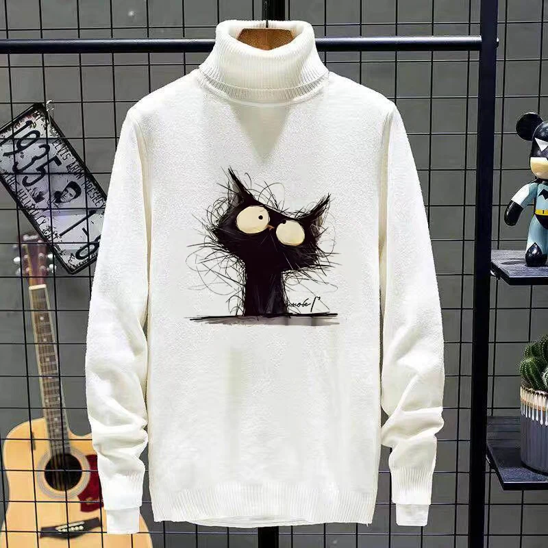 

Мужской вязаный свитер для подростков, осенне-зимний, утепленный, приталенный, больших размеров, теплый, повседневный