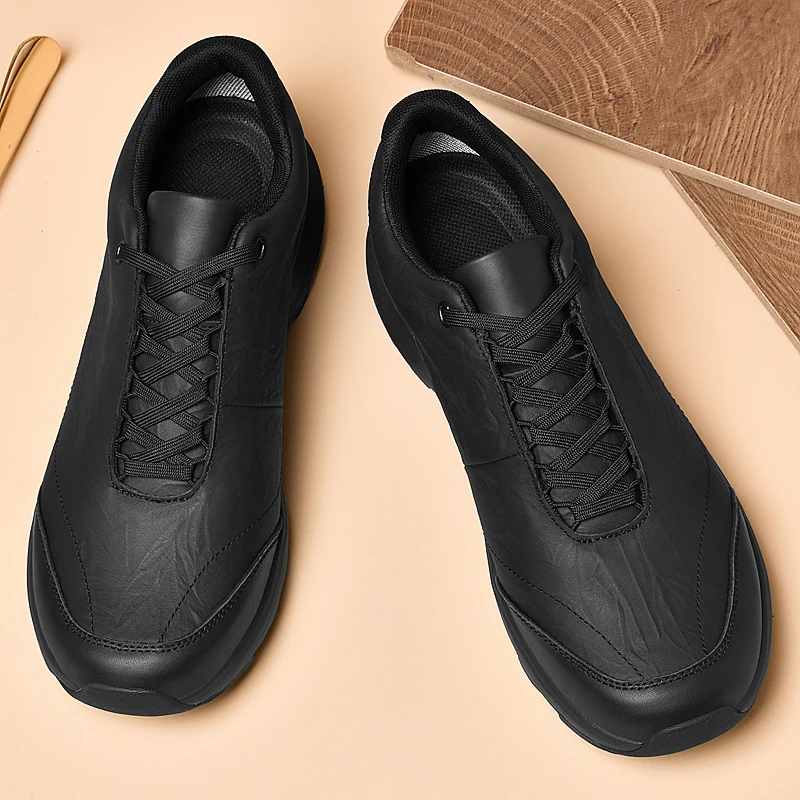 

Высококачественные мужские новые прогулочные туфли, черная мягкая подошва, противоскользящая, износостойкая, с мягкой подкладкой, легкая спортивная обувь для отдыха на открытом воздухе
