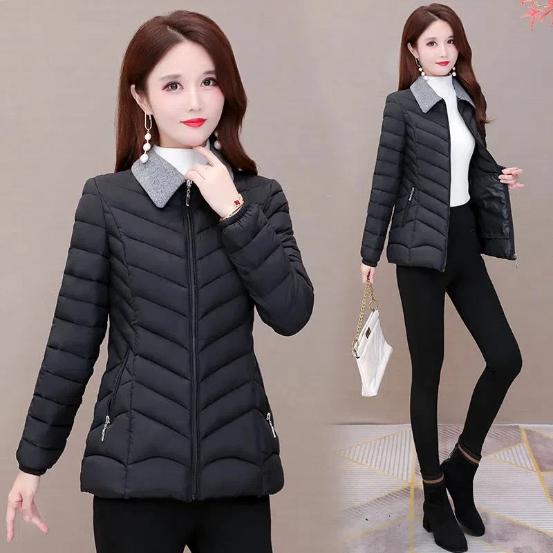 Padded Jacket Women 2022 Autumn Winter New Middle Aged Elderly mothers Casual Cotton Coat Women Large Size Short Splicing Parkas