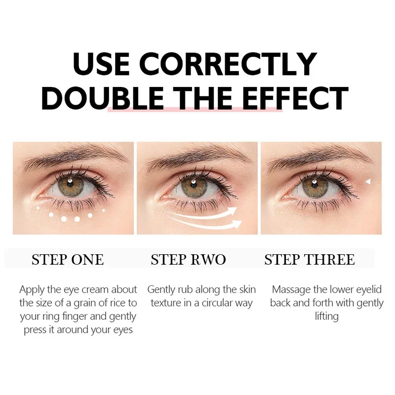 Crème pour les yeux à la nicotinamide, sérum optimiste, élimine les cernes et les poches sous les yeux, contre les poches, acide hyaluronique, gel de soin des yeux