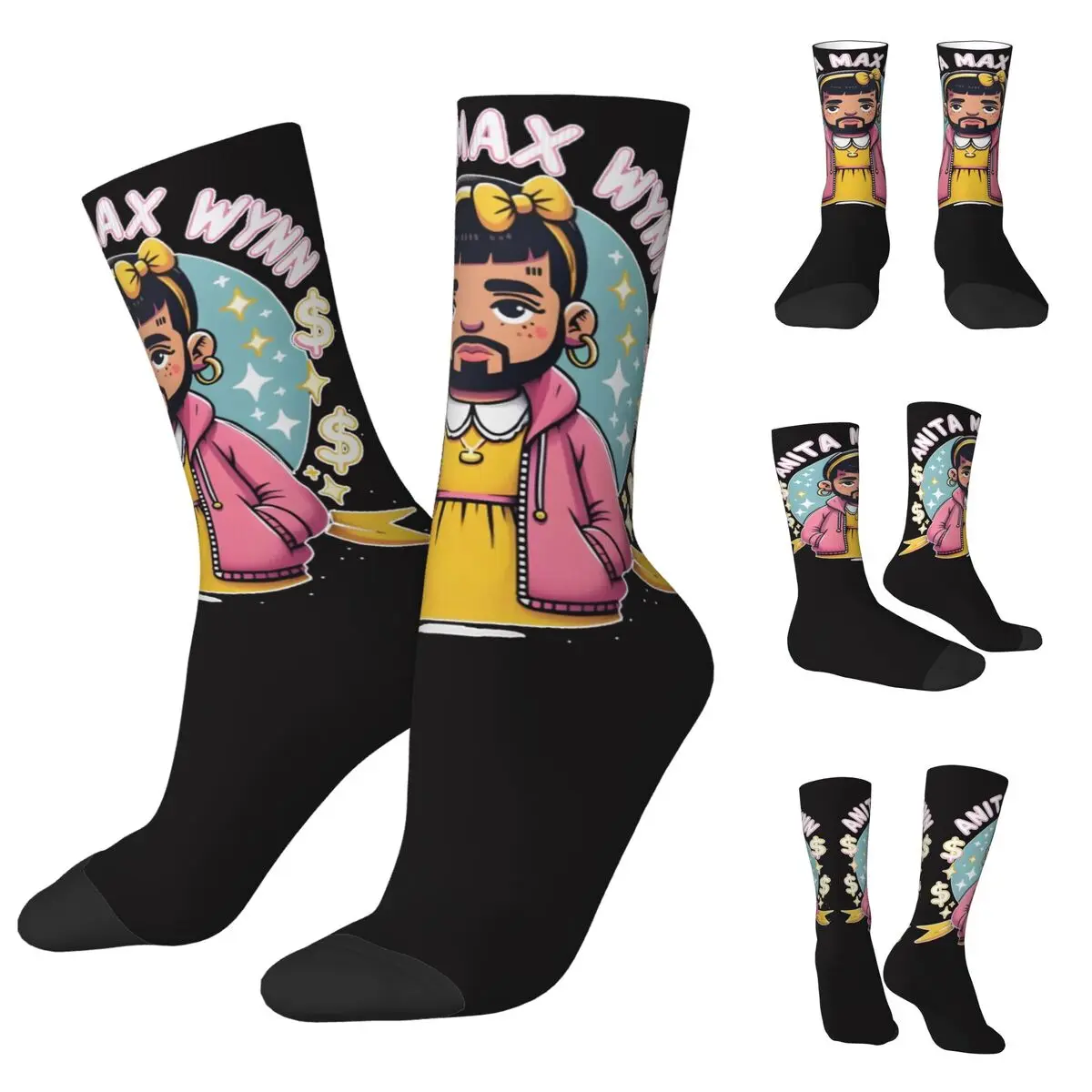 3D printing cosy Unisex Socks,Running Anita Max Wynn Cartoon Interesting Four Seasons Socks