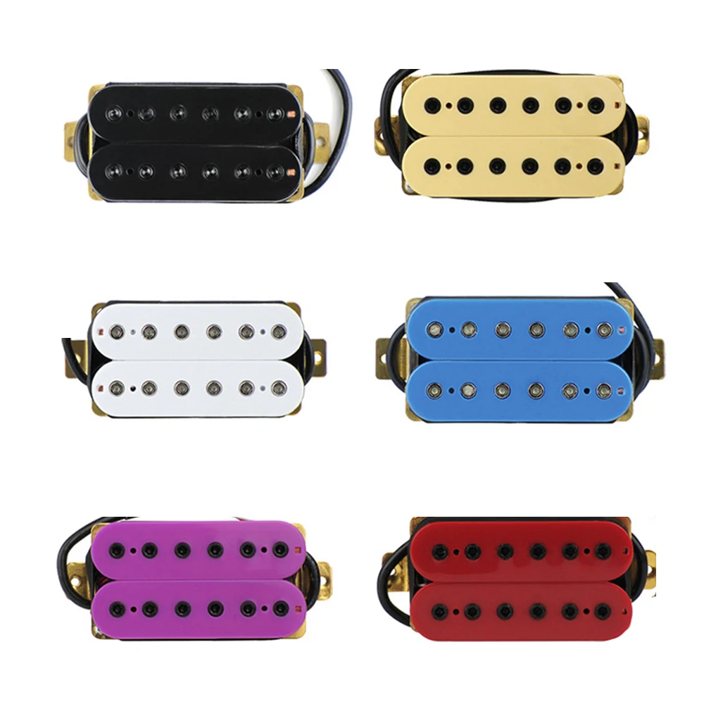 1 Juego de pastillas de guitarra Humbucker coloridas en Color cebra con cable de salida de 4 cables