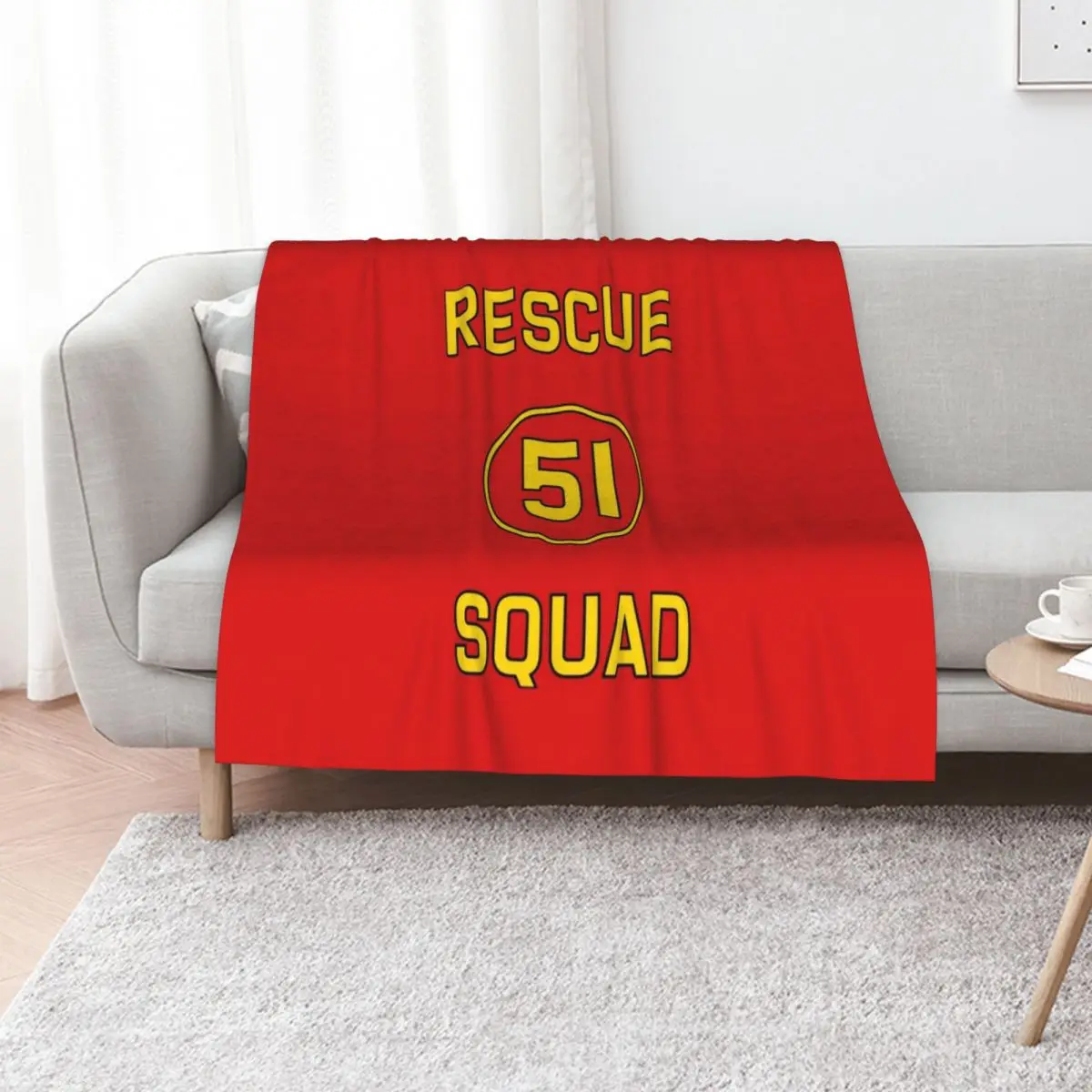 Emergency Squad 51 Rear of Truck Reproduction Logo Throw Blanket for babies Custom Travel Furry Flannel Beach Blankets