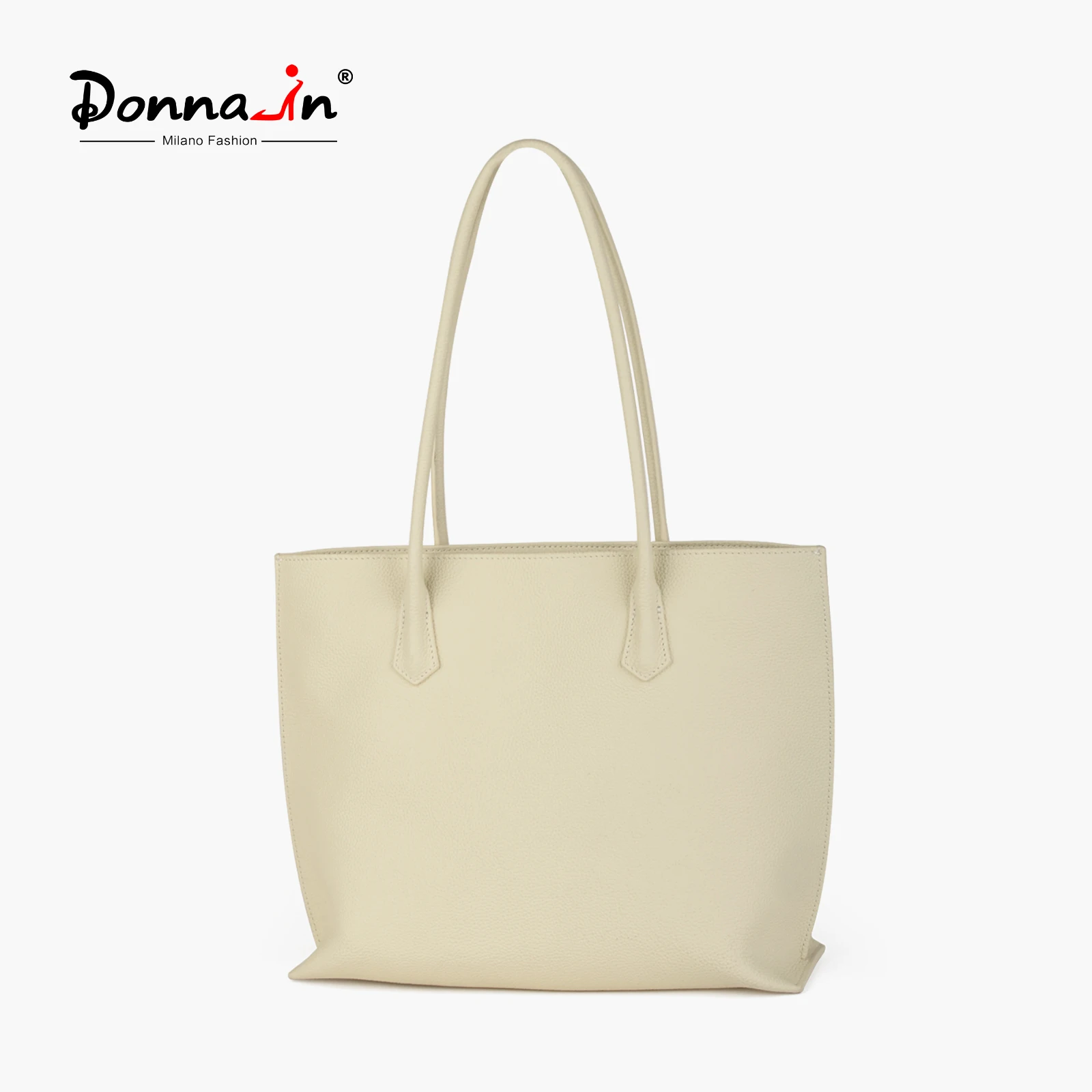 

Женская сумка-тоут Donna-in из мягкой кожи, бежевая, большая, на плечо, с вместительным отделением для работы и шопинга