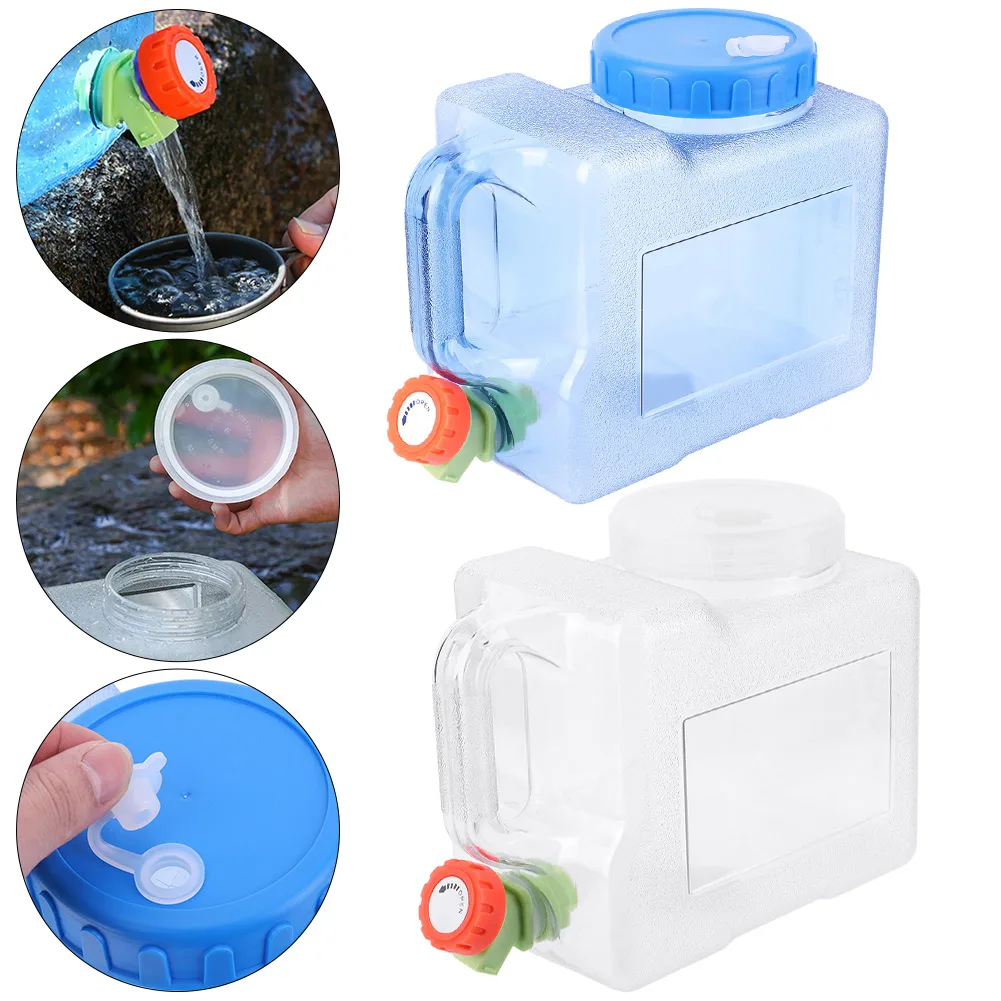 

3L Portable Water Container with Spigot Drinking Water Jug Multifunction Water Storage Carrier for Hiking Self-Driving Tour