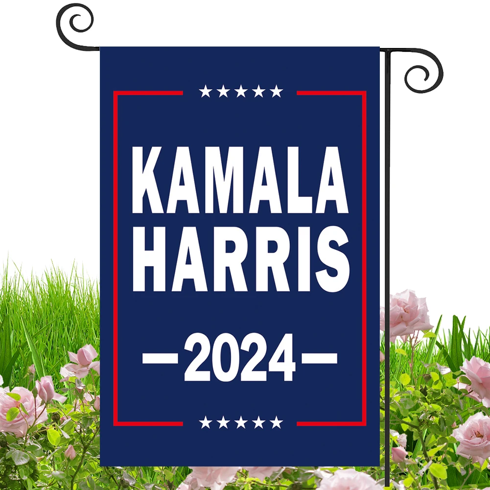 Kamala Harris-Bandera de jardín con colores vivos, Bandera de patio Kamala Harris, Banner para interiores y exteriores, elección de Presidente americano, 2024