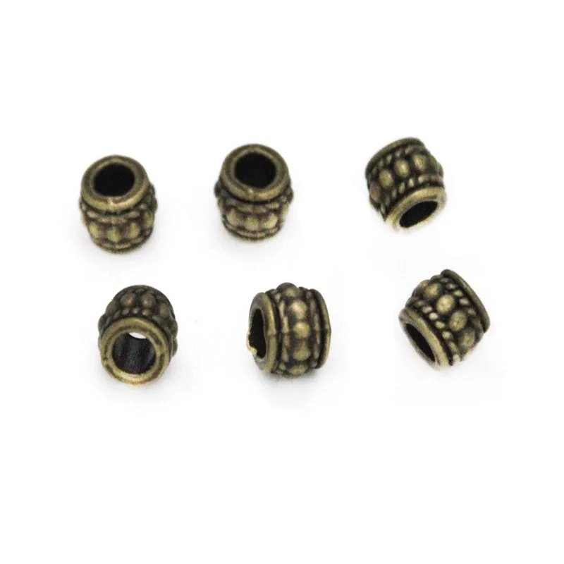 30PCS/lot Metal Beads Charm Big Hole Round Loose Spacer Beads Accessories For DIY Handmade Bracelet Jewelry Making Supplies