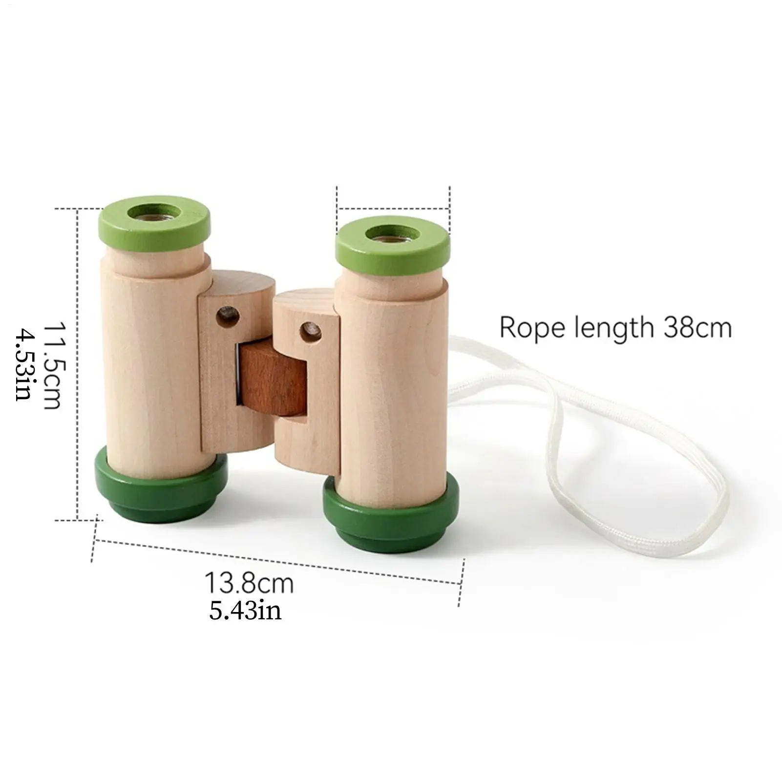 Toddler Binoculars Wooden Adjustable Portable Telescope Elementary School Toys For Birthday Sports Camping Outside Play Easter