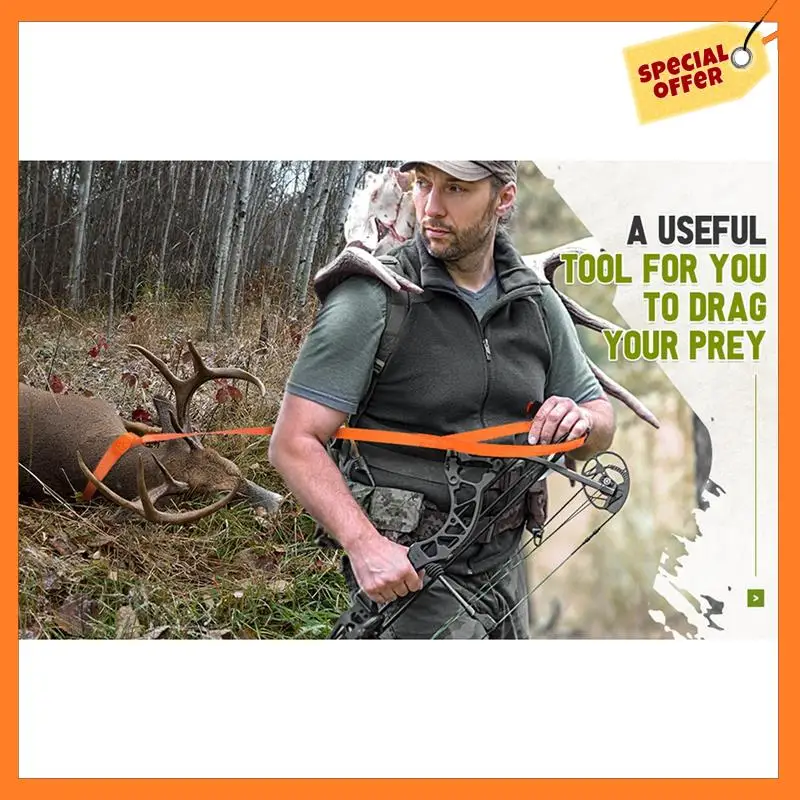 

AD08-4PCS 4.9Ft Deer Drag Orange Harness Deer Tow Rope Deer Drag And Harness Deer Puller Deer Hunting Parts