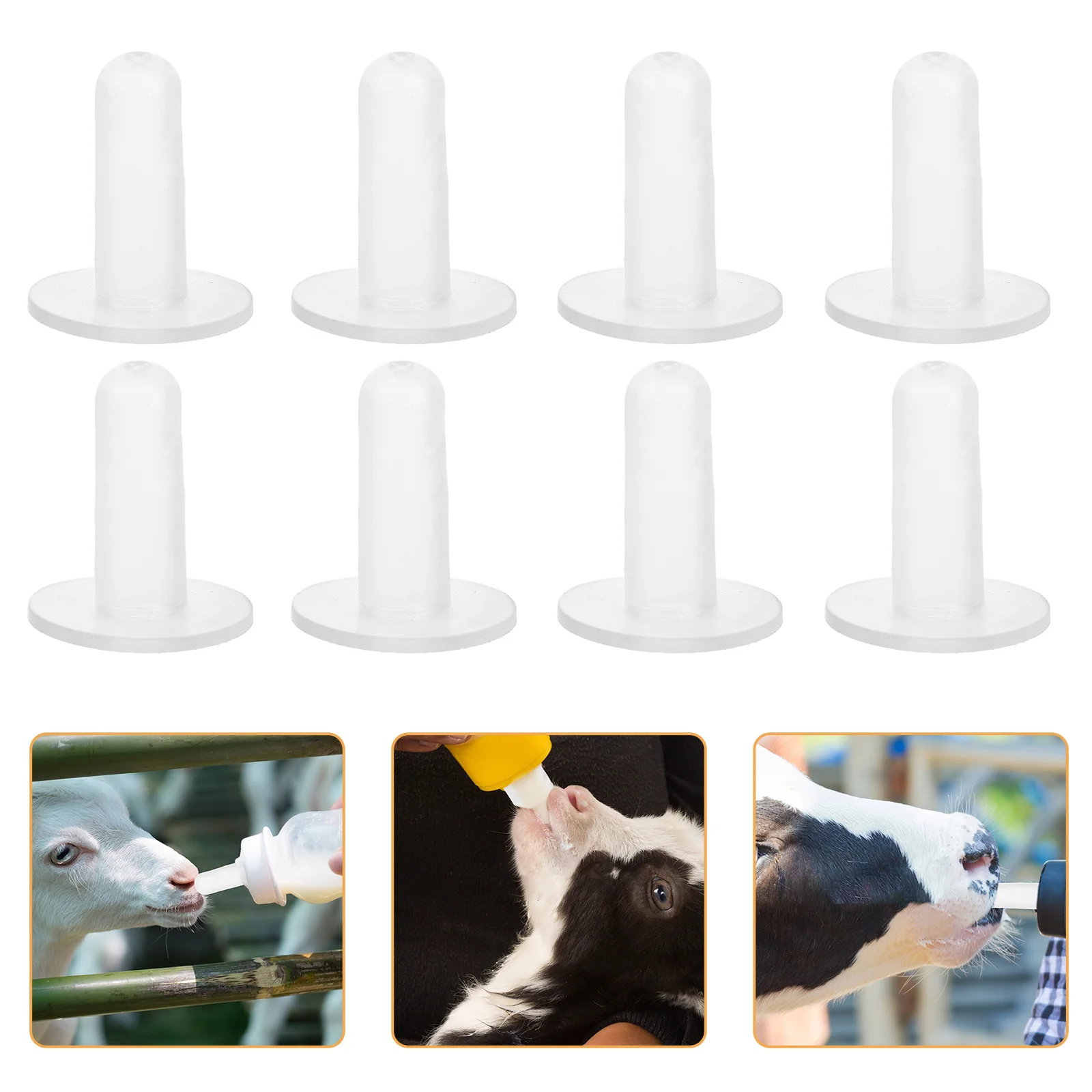 

10Pcs Farming Rubber Pacifier Nursing Bottle Nipples for Lamb Goat Sheep Milk Feeding Bottles Small Animal Milk Nipples