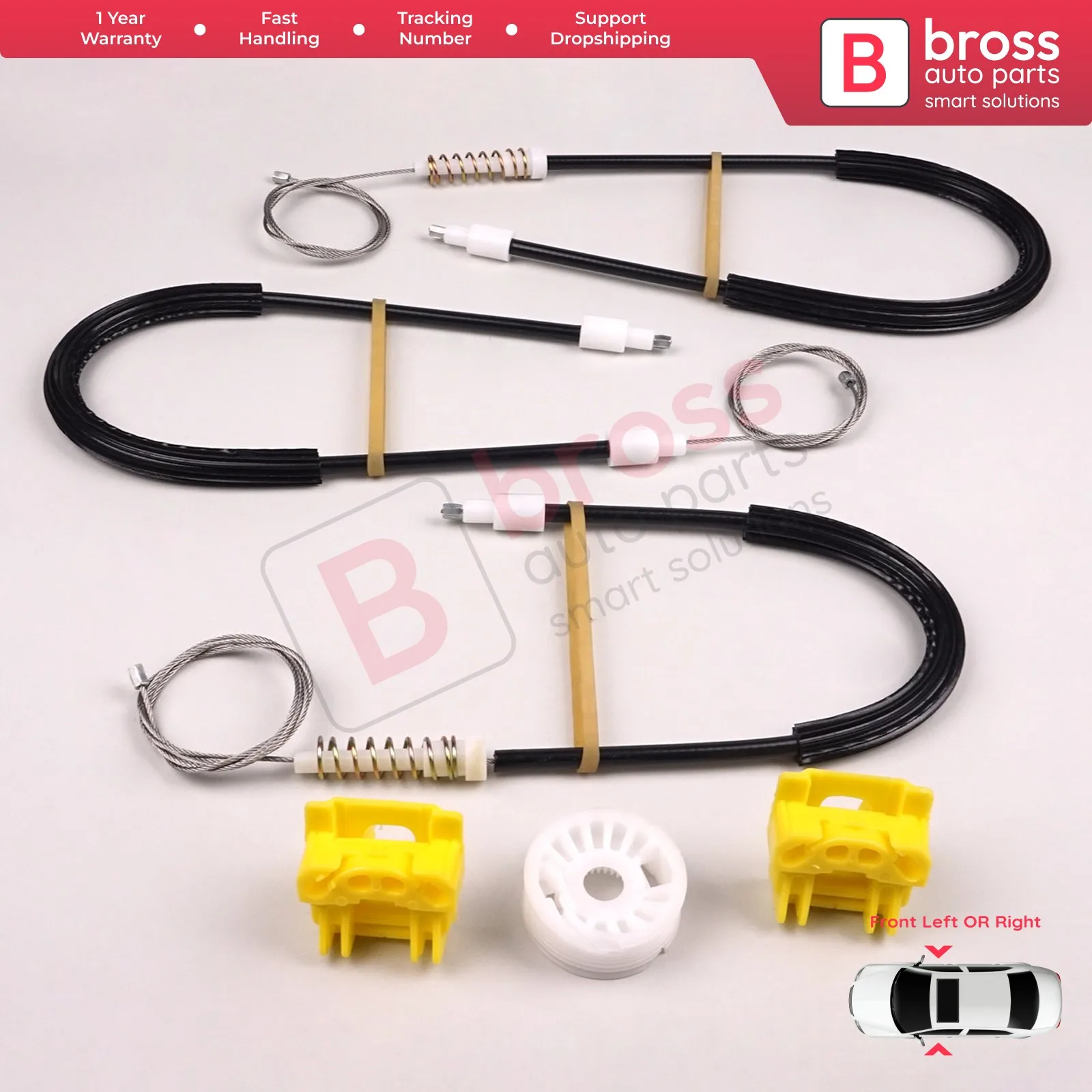 BWR618 Set di riparazione alzacristallo elettrico anteriore sinistro o destro per Saab 9-3 MK2 YS3F E50 2002-2015 4/5 porta 12755683 12755684