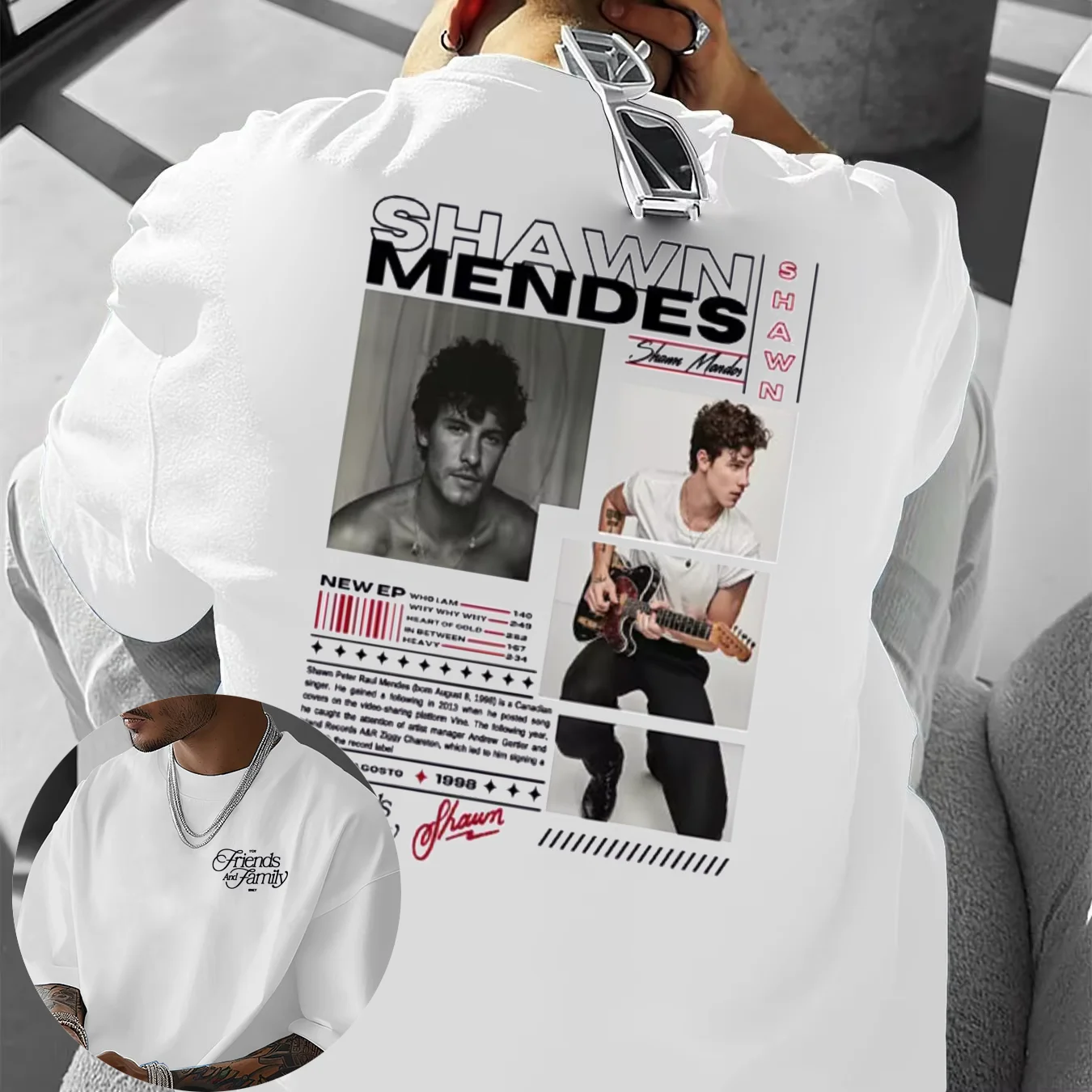 مغني الراب شون مينديز ألبوم جولة 2025 الصيف 100% القطن الخالص تي شيرت مطبوع الرجال النساء الهيب هوب القوطية عادية المتضخم الشارع الشهير #1