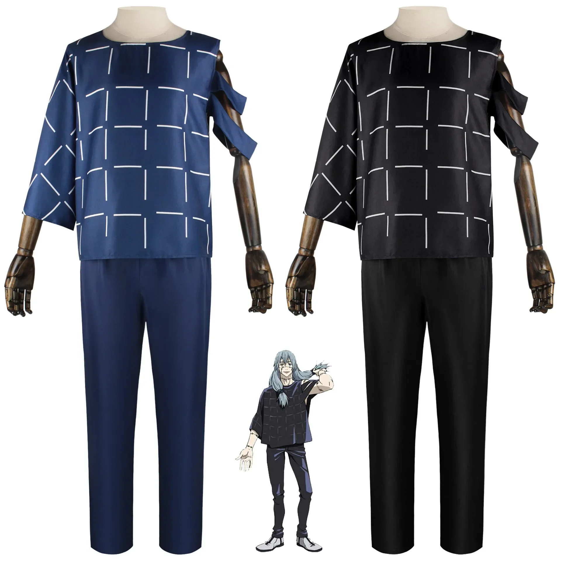 Mahito Cosplay Costumes Wig Top Pants Suit Halloween Costume For Men Carnival Party Mahito Set For Comic Con