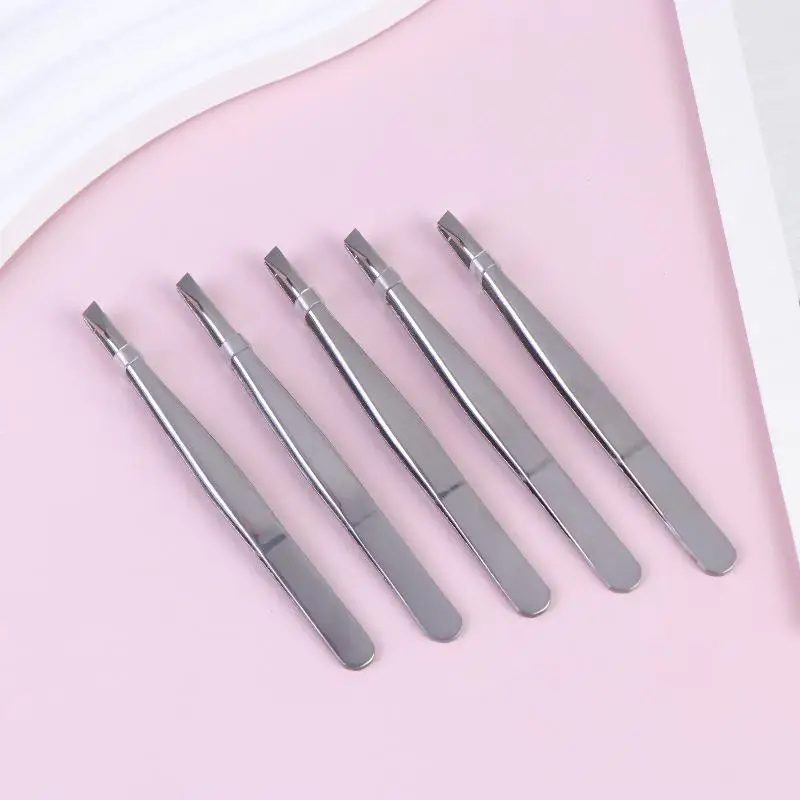 Professional Stainless Steel Eyebrow Tweezers Set For Precise Plucking And Beard Grooming At Home