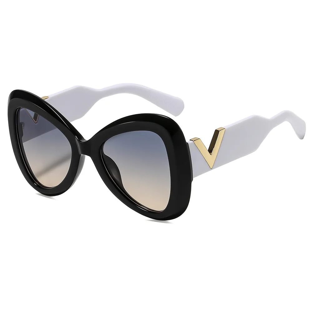 Retro Vintage Sunglasses Women/Men Unisex with Fashion V-shaped Foots Outdoor Sunshade