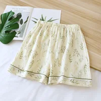 New summer ladies 100% cotton crepe solid color shorts multicolor loose casual home pants women  pajama pants  lounge pants pink - Image 2