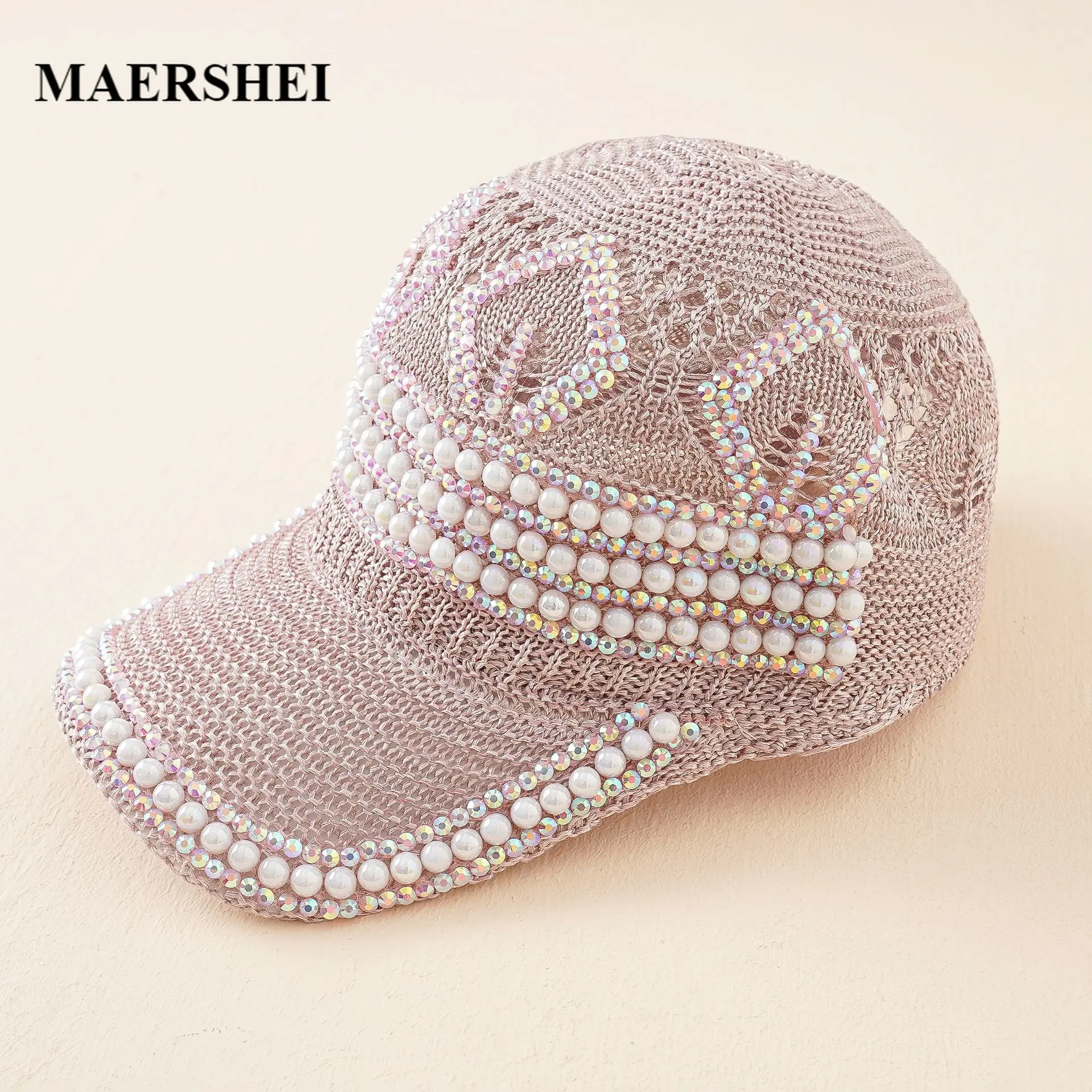 Elegant Women\'s Baseball Cap Rhinestone Fashion Girls Snapback Hats Woman Female Cap Mesh Summer Sun Hat  Gorras Hombre