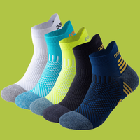 3 Pairs 2024 New Men Running Ankle Socks Towel Bottom Athletic Breathable Moisture-wicking Marathon Sports Socks Women