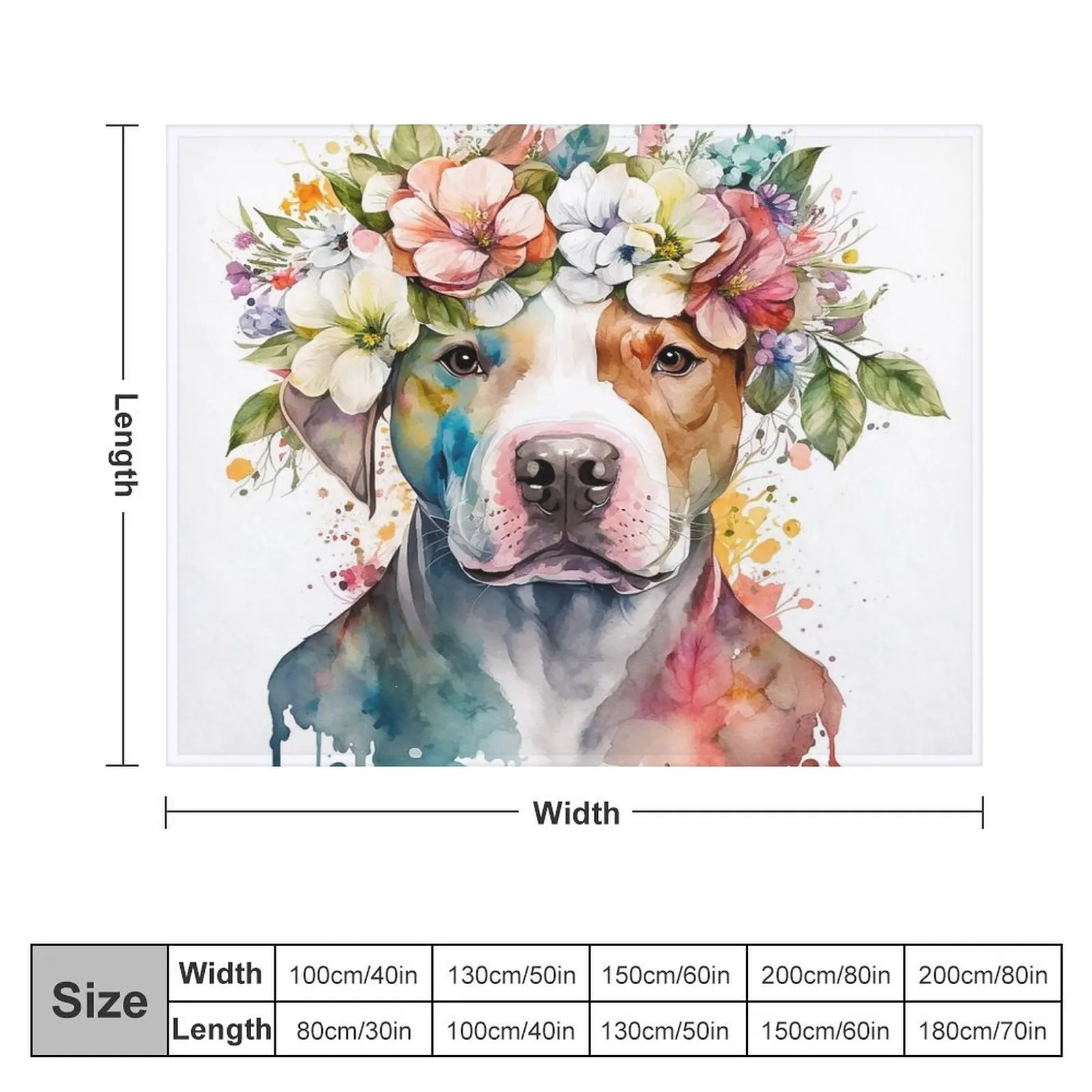 Stunning watercolor art of a Pit Bul Throw Blanket Blankets For Sofas for babies Blankets