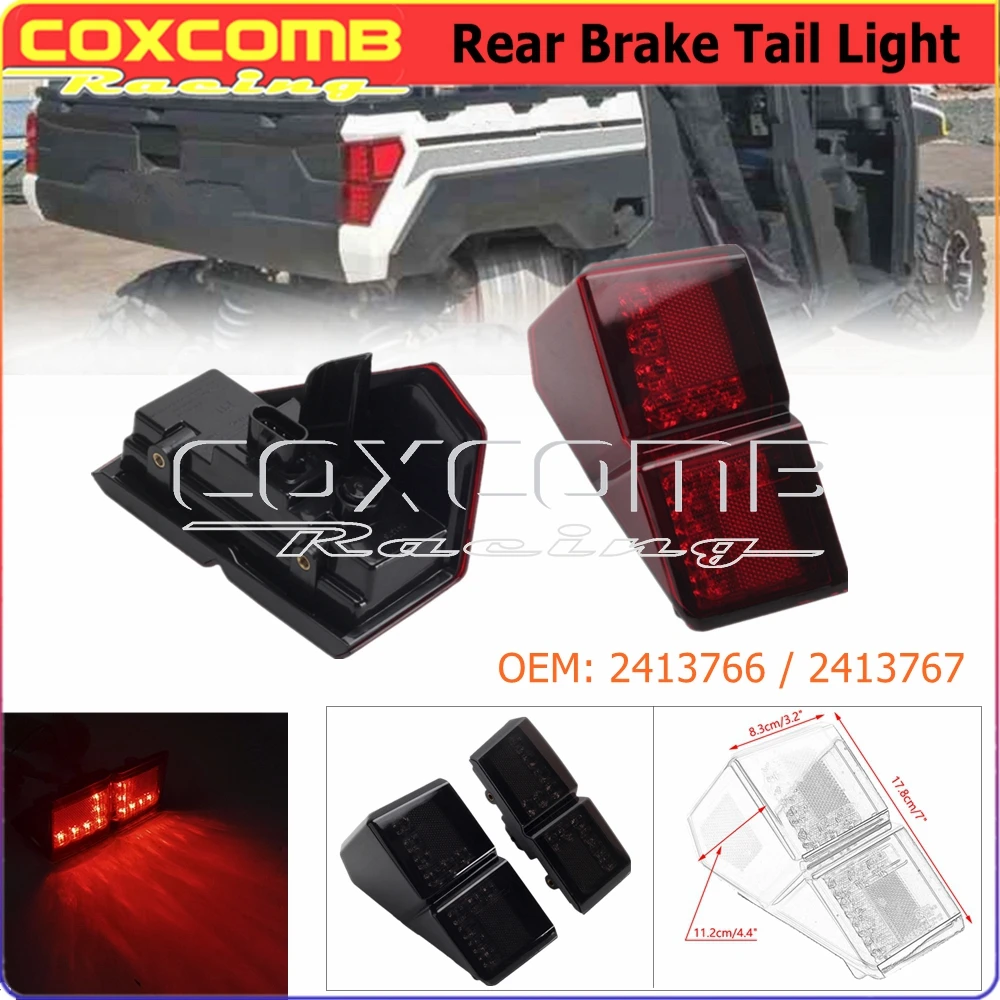 

1Pair UTV 12V Rear Brake Tail Light For Polaris RANGER 1000 XP Crew NSTR 49 50S 18-22 Waterproof LED Stop Lamp 2413766 / 2413767