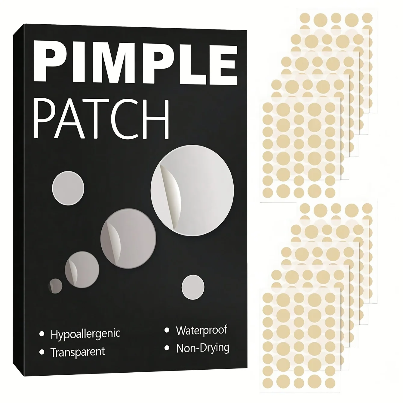 360/1080-حزمة من رقع حب الشباب غير المرئية |   الأحجام المختلطة، خيارات مرنة