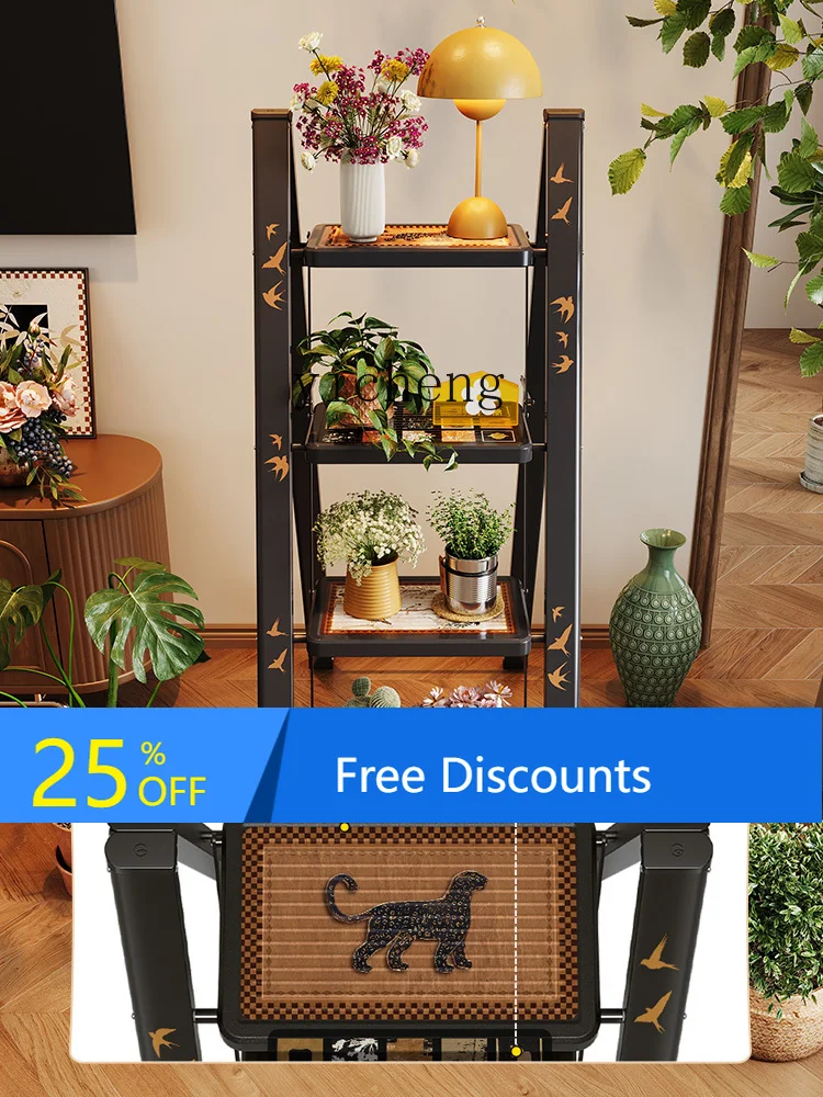 

balcony flower rack living room floor-to-ceiling stainless steel succulent ladder multi-layer wrought iron flower pot rack