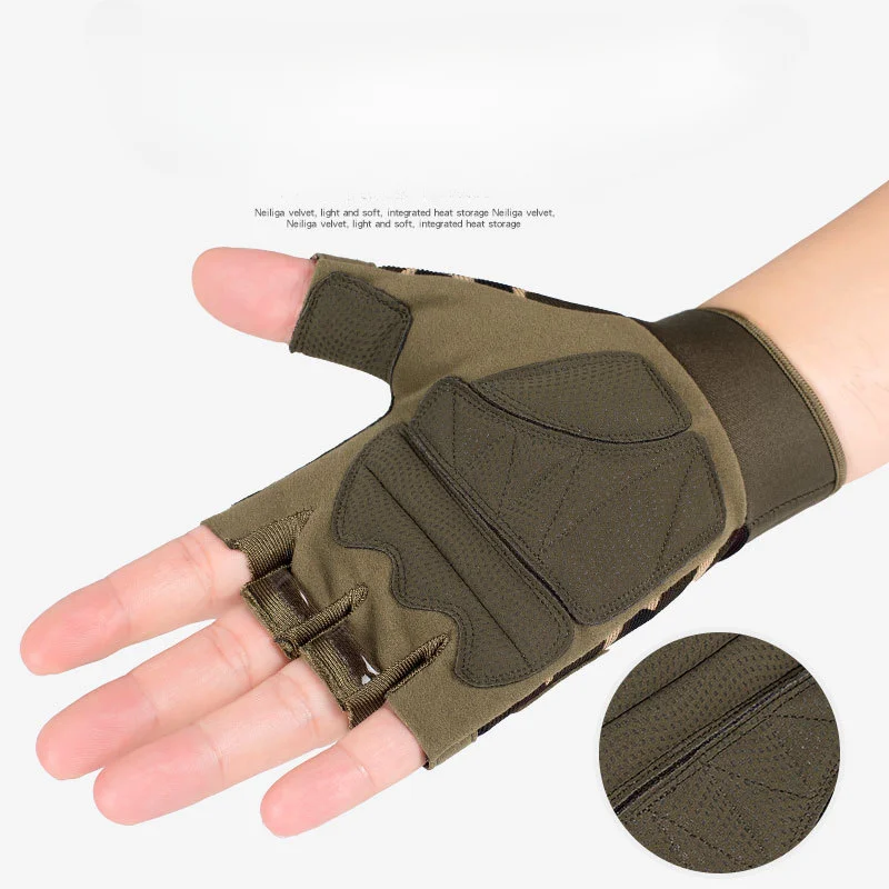 Gants de tir sans doigts coordonnants pour hommes, gants de vélo, extérieur, chasse, sport, paintball, airsoft